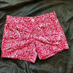 Lilly Pulitzer Callahan Shorts Size 0 Punch Pink Giraffe Print